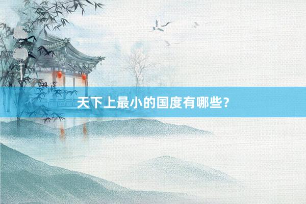 天下上最小的国度有哪些？